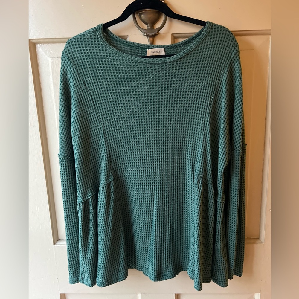 Turquoise boutique blouse, size large!